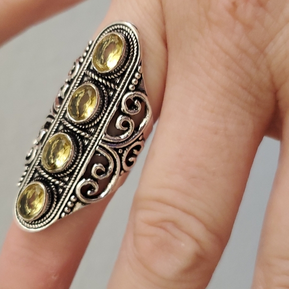 New Citrine 925 Silver Statement Ring. - Picture 6 of 9